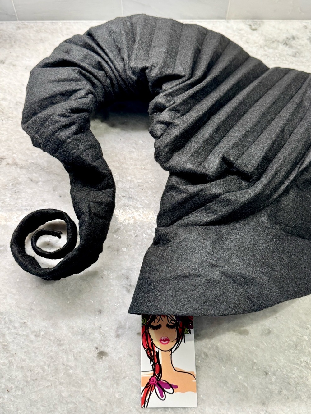 New Women’s Halloween Black Swirl Gothic Witch Witches Cosplay Costume Hat - Picture 8 of 8
